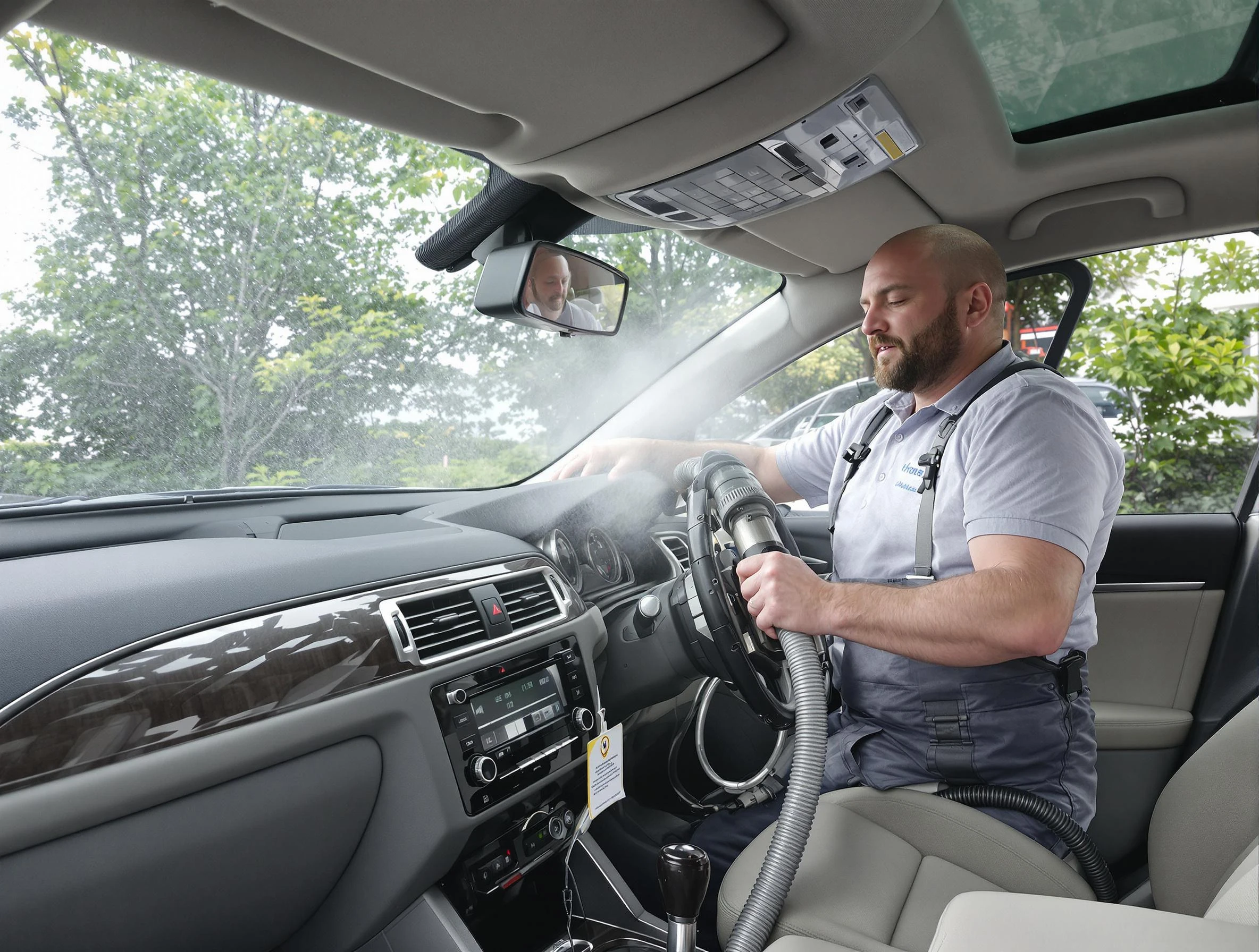 Washington Air Duct Cleaning specialist performing professional car duct cleaning in Washington